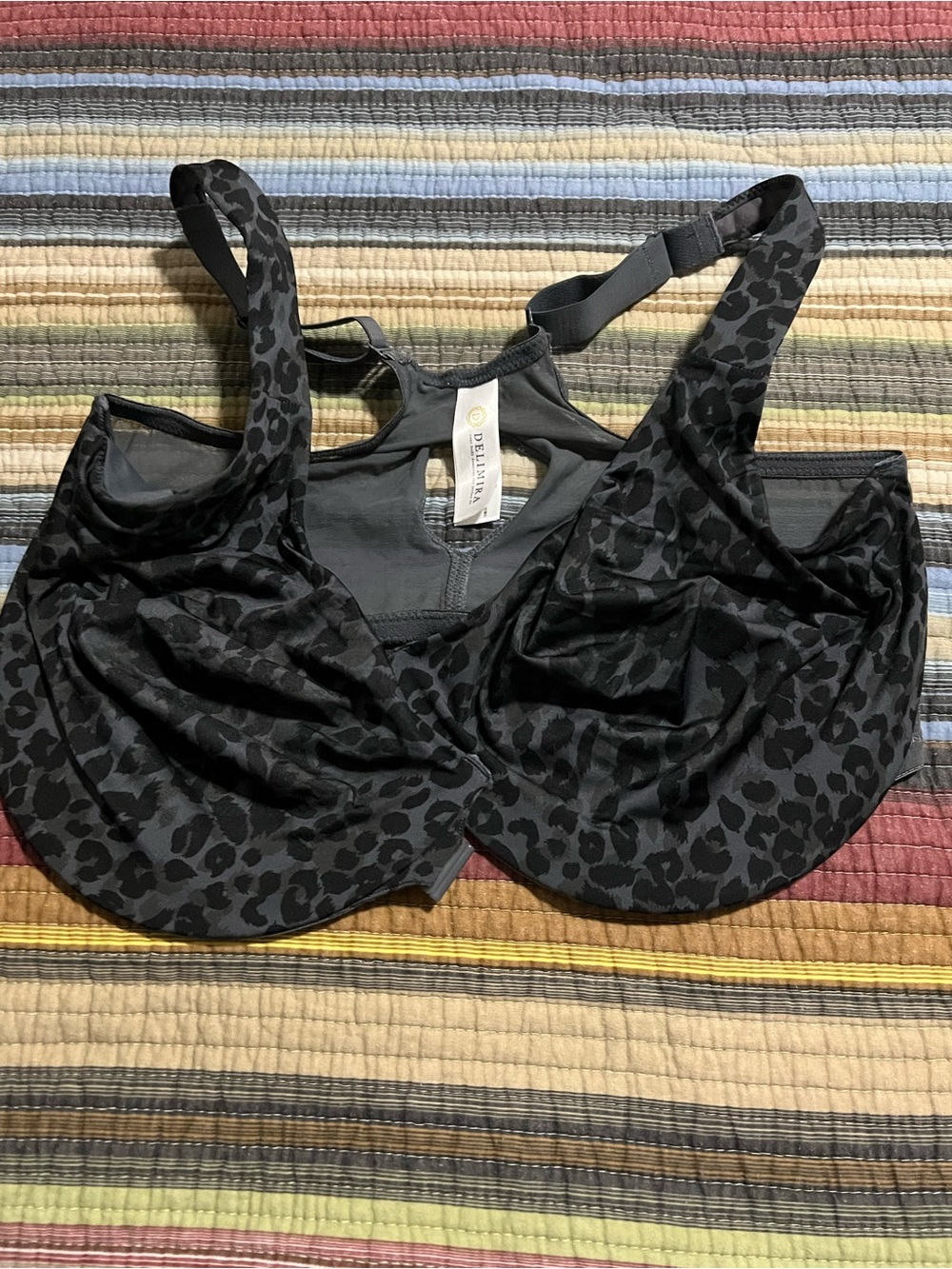 Black Leopard-Print Underwire Full-Coverage Bra